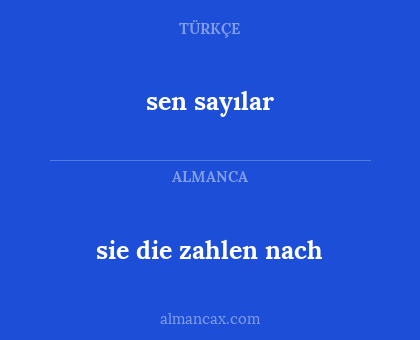 sen sayılar - sie die zahlen nach