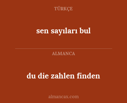 du die zahlen finden - sen sayıları bul