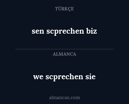 we scprechen sie - sen scprechen biz