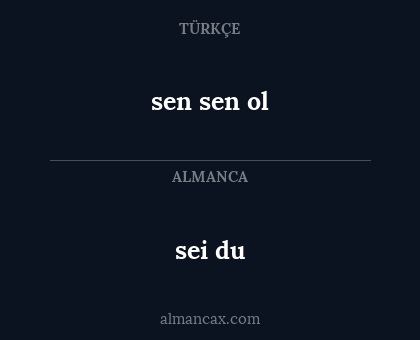 sei du - sen sen ol