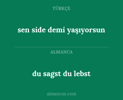 du sagst du lebst - sen side demi yaşıyorsun