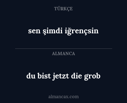 sen şimdi iğrençsin - du bist jetzt die grob