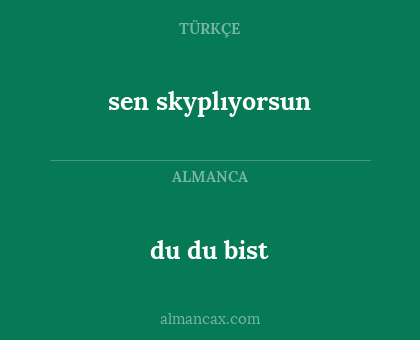 du du bist - sen skyplıyorsun