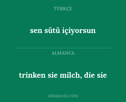 sen sütü içiyorsun - trinken sie milch, die sie