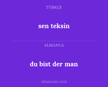 sen teksin - du bist der man