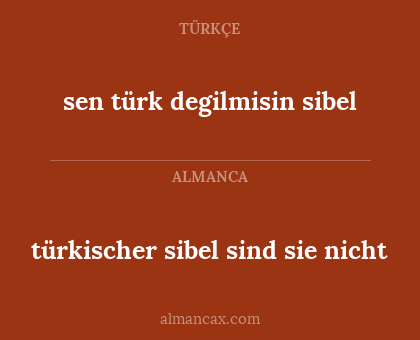 türkischer sibel sind sie nicht - sen türk degilmisin sibel