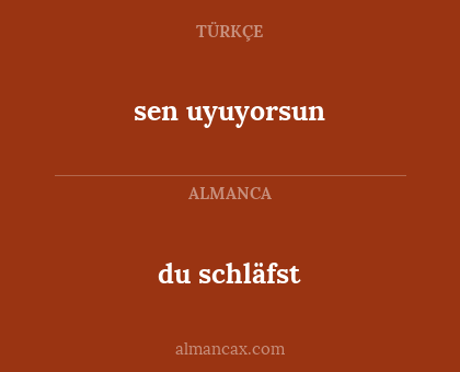du schläfst - sen uyuyorsun
