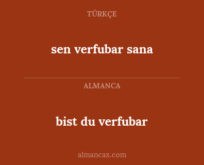 bist du verfubar - sen verfubar sana