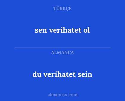 du verihatet sein - sen verihatet ol