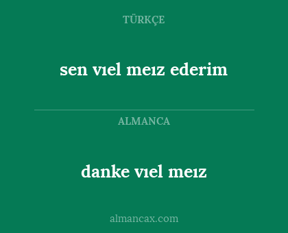 sen vıel meız ederim - danke vıel meız