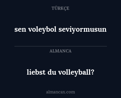 liebst du volleyball? - sen voleybol seviyormusun