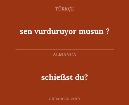 sen vurduruyor musun ? - schießst du?