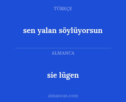 sie lügen - sen yalan söylüyorsun