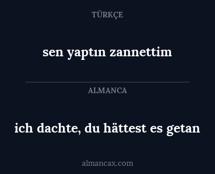ich dachte, du hättest es getan - sen yaptın zannettim