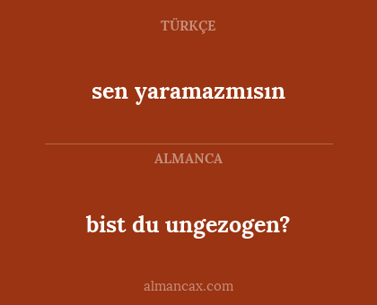 bist du ungezogen? - sen yaramazmısın