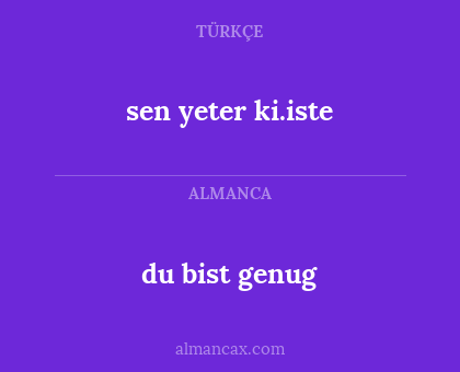 sen yeter ki.iste - du bist genug