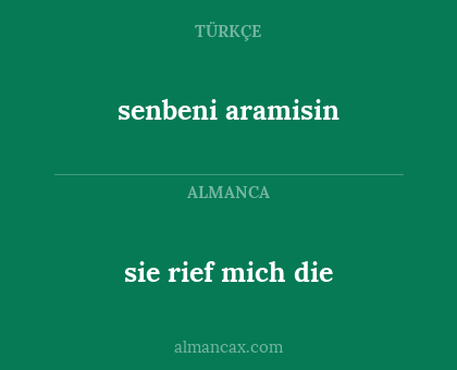 senbeni aramisin - sie rief mich die