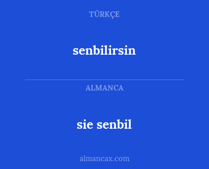 senbilirsin - sie senbil