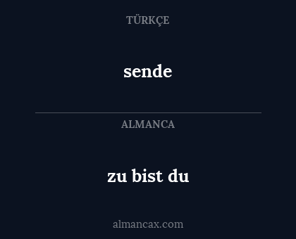 zu bist du - sende