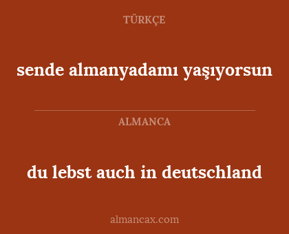 du lebst auch in deutschland - sende almanyadamı yaşıyorsun