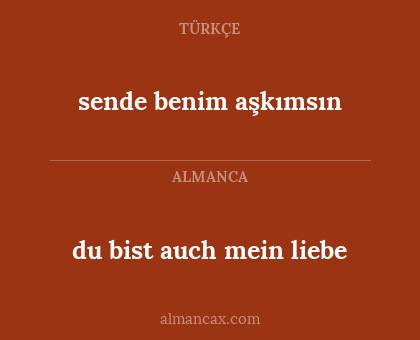sende benim aşkımsın - du bist auch mein liebe