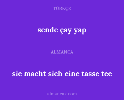 sie macht sich eine tasse tee - sende çay yap