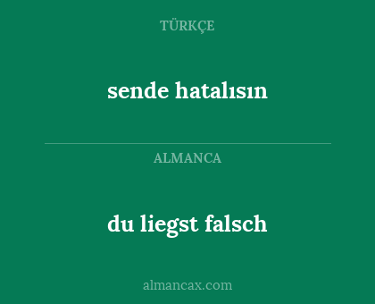 sende hatalısın - du liegst falsch