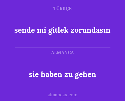 sende mi gitlek zorundasın - sie haben zu gehen