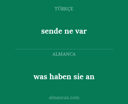 was haben sie an - sende ne var