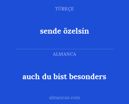 sende özelsin - auch du bist besonders
