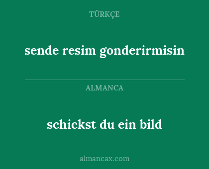 schickst du ein bild - sende resim gonderirmisin