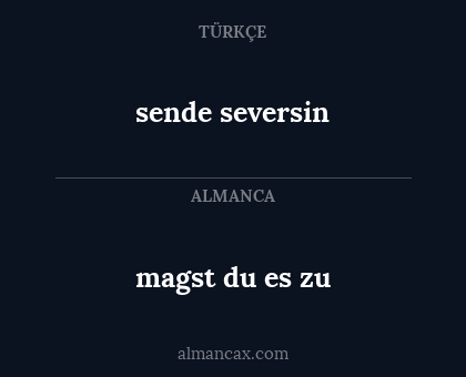 sende seversin - magst du es zu