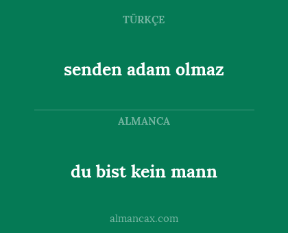 senden adam olmaz - du bist kein mann
