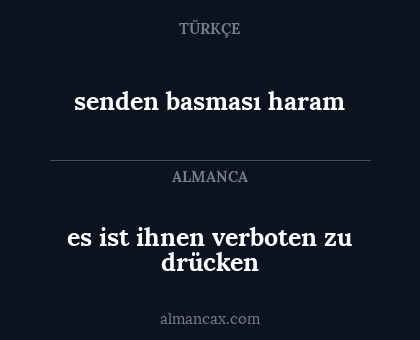 senden basması haram - es ist ihnen verboten zu drücken