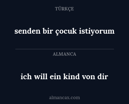 ich will ein kind von dir - senden bir çocuk istiyorum