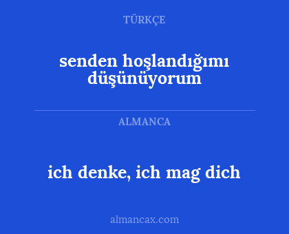 senden hoşlandığımı düşünüyorum - ich denke, ich mag dich