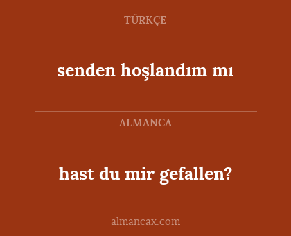 hast du mir gefallen? - senden hoşlandım mı