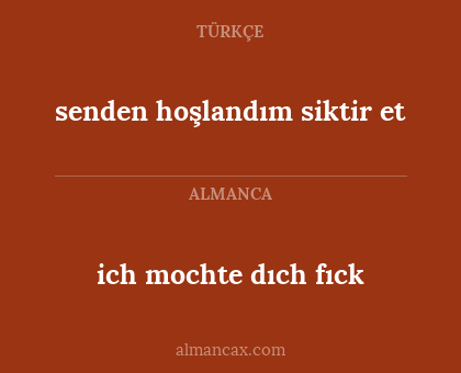 senden hoşlandım siktir et - ich mochte dıch fıck
