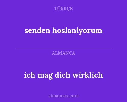senden hoslaniyorum - ich mag dich wirklich