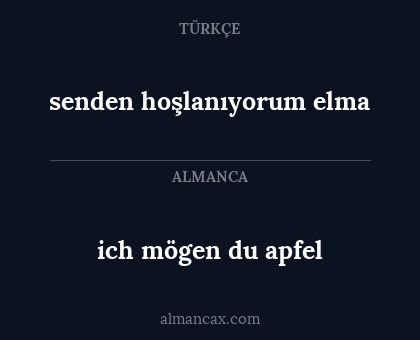 senden hoşlanıyorum elma - ich mögen du apfel