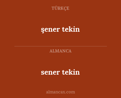 şener tekin - sener tekin
