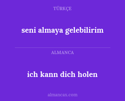seni almaya gelebilirim - ich kann dich holen