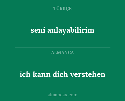 seni anlayabilirim - ich kann dich verstehen