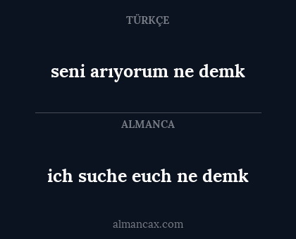 ich suche euch ne demk - seni arıyorum ne demk