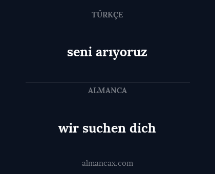 wir suchen dich - seni arıyoruz