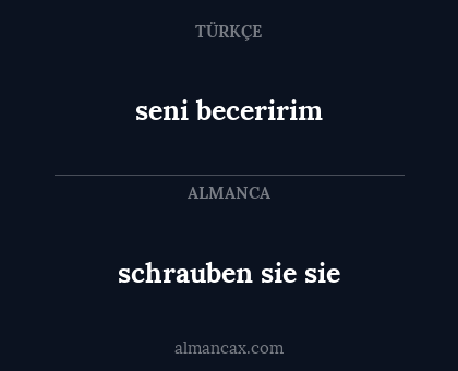schrauben sie sie - seni beceririm