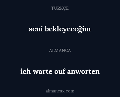 seni bekleyeceğim - ich warte ouf anworten