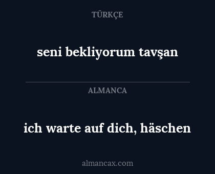 seni bekliyorum tavşan - ich warte auf dich, häschen