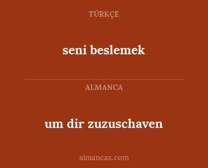 um dir zuzuschaven - seni beslemek