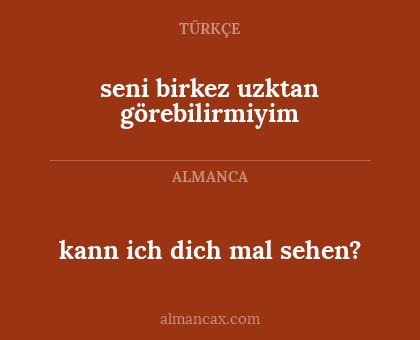 kann ich dich mal sehen? - seni birkez uzktan görebilirmiyim
